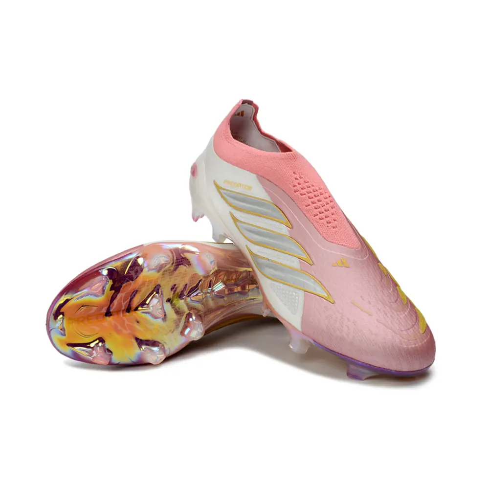 Chuteira Campo Adidas Predator LL 26 Elite FG Rosa e Branco