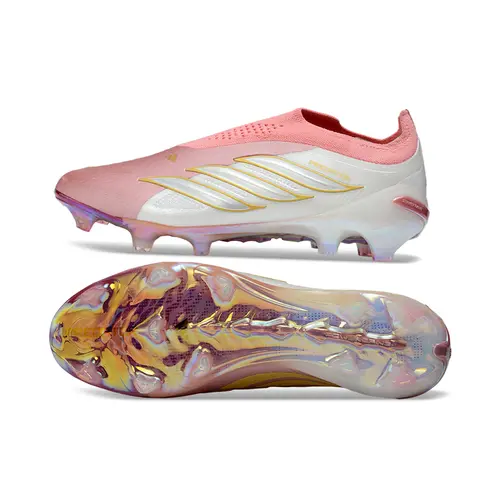Chuteira Campo Adidas Predator LL 26 Elite FG Rosa e Branco