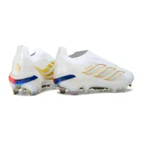 Chuteira Campo Adidas Predator LL 26 Elite FG Branco, Dourado e Azul - imagem 6