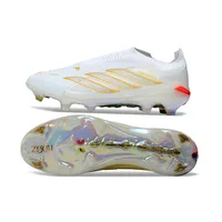 Chuteira Campo Adidas Predator LL 26 Elite FG Branco, Dourado e Azul - imagem 2