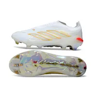 Chuteira Campo Adidas Predator LL 26 Elite FG Branco, Dourado e Azul - imagem 2