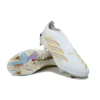 Chuteira Campo Adidas Predator LL 26 Elite FG Branco, Dourado e Azul - imagem 5