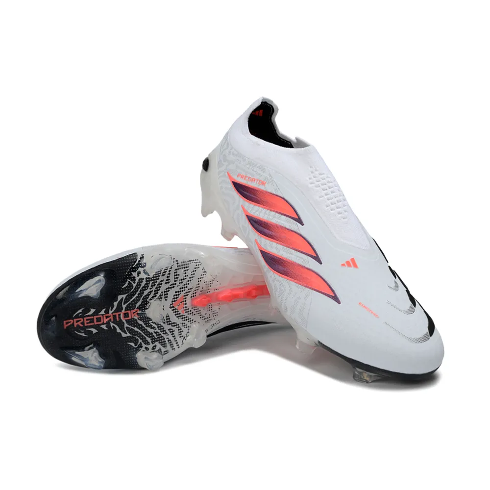 Chuteira Campo Adidas Predator LL 26 Elite FG Branco, Rosa e Preto
