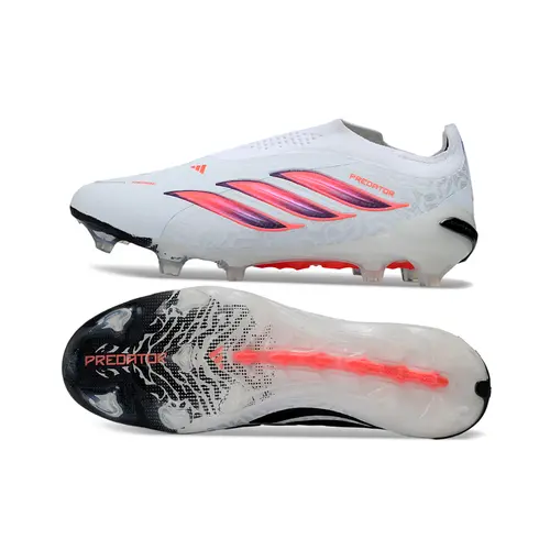 Chuteira Campo Adidas Predator LL 26 Elite FG Branco, Rosa e Preto