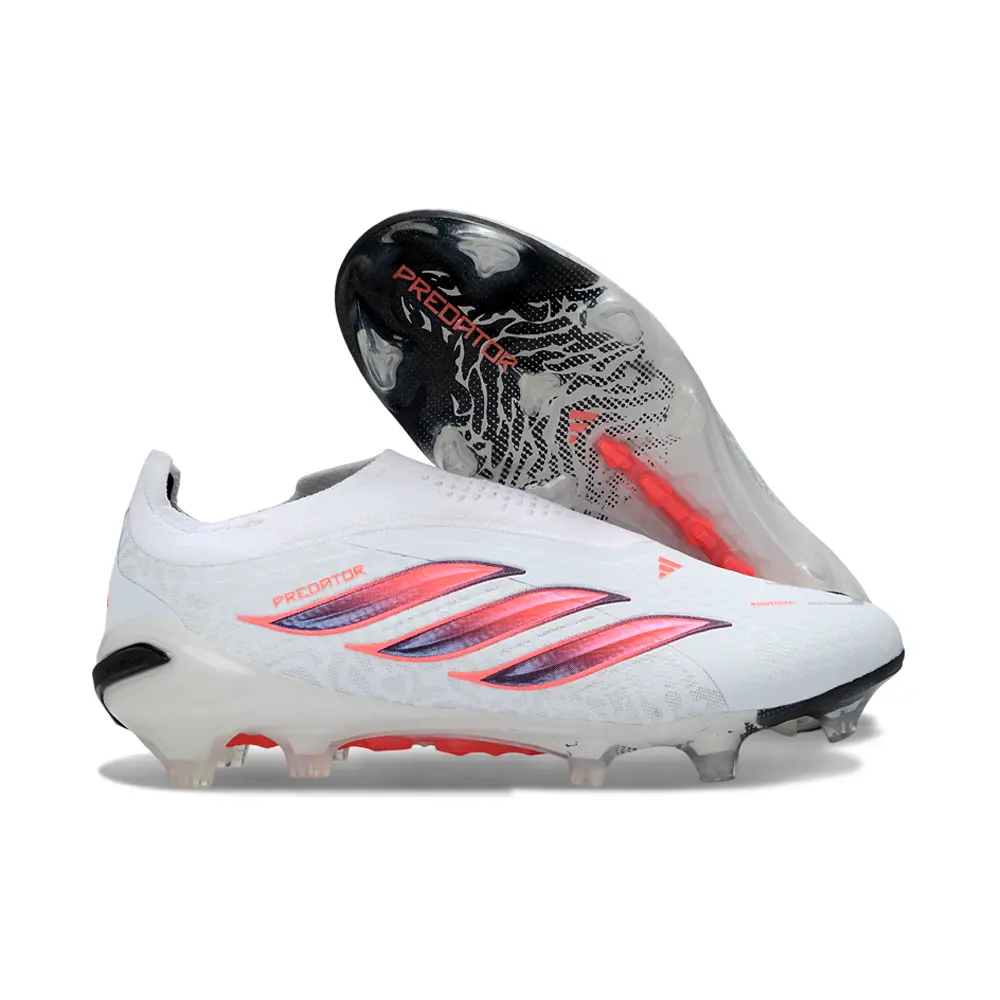 Chuteira Campo Adidas Predator LL 26 Elite FG Branco, Rosa e Preto