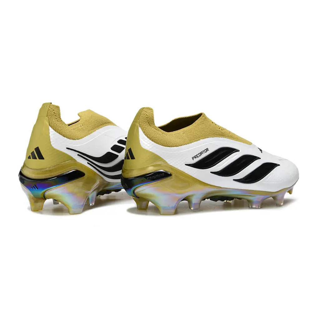 Chuteira Campo Adidas Predator LL 26 Elite FG Branco, Dourado e Preto