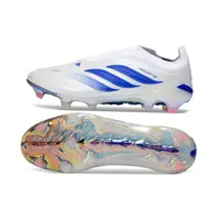 Chuteira Campo Adidas Predator LL 26 Elite FG Branco e Azul - imagem 6