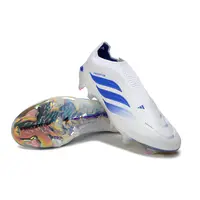 Chuteira Campo Adidas Predator LL 26 Elite FG Branco e Azul - imagem 2