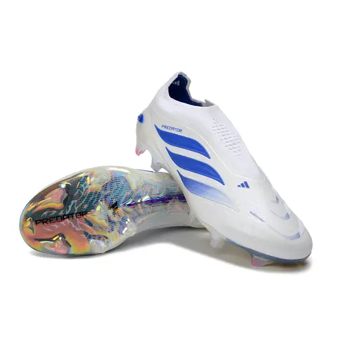 Chuteira Campo Adidas Predator LL 26 Elite FG Branco e Azul