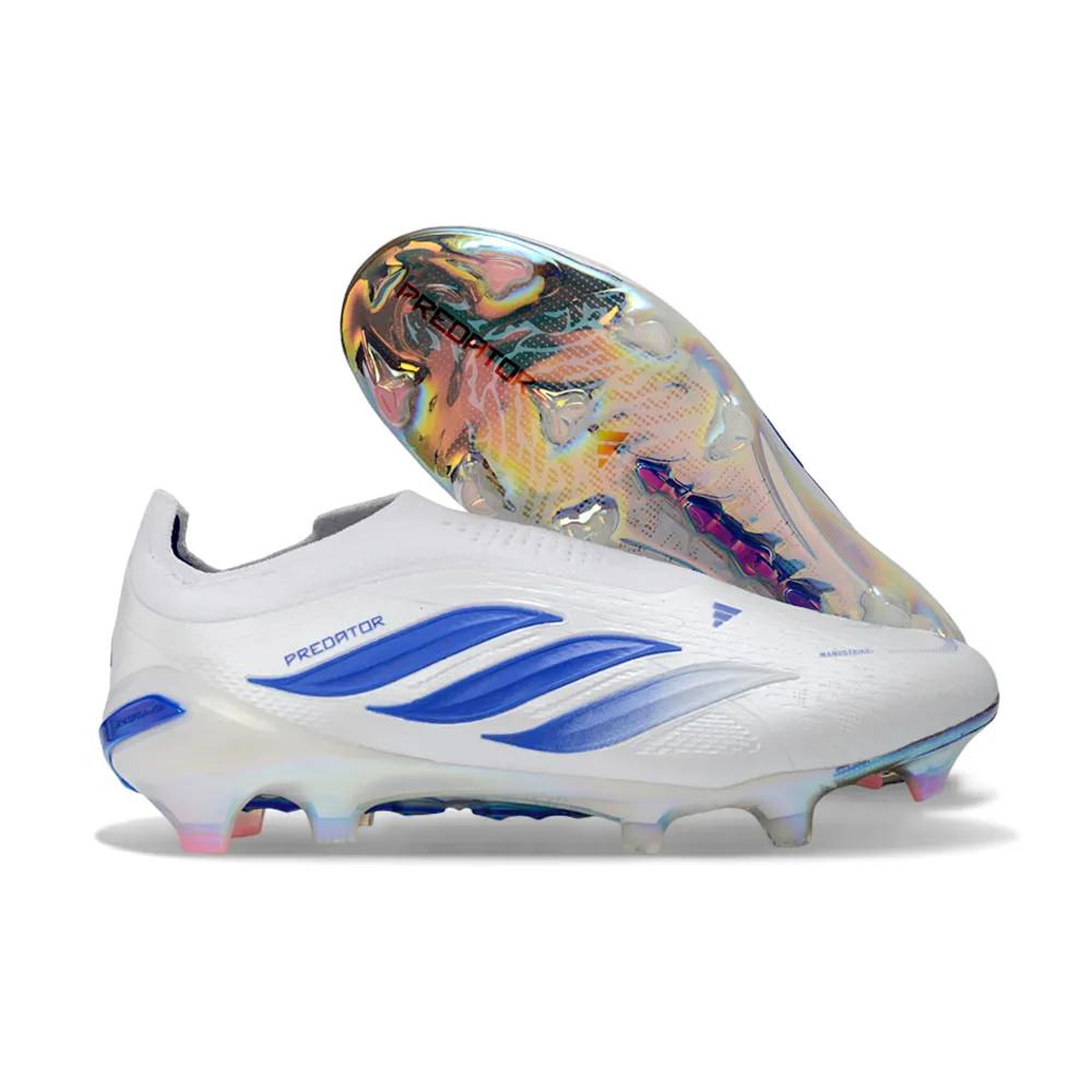Chuteira Campo Adidas Predator LL 26 Elite FG Branco e Azul