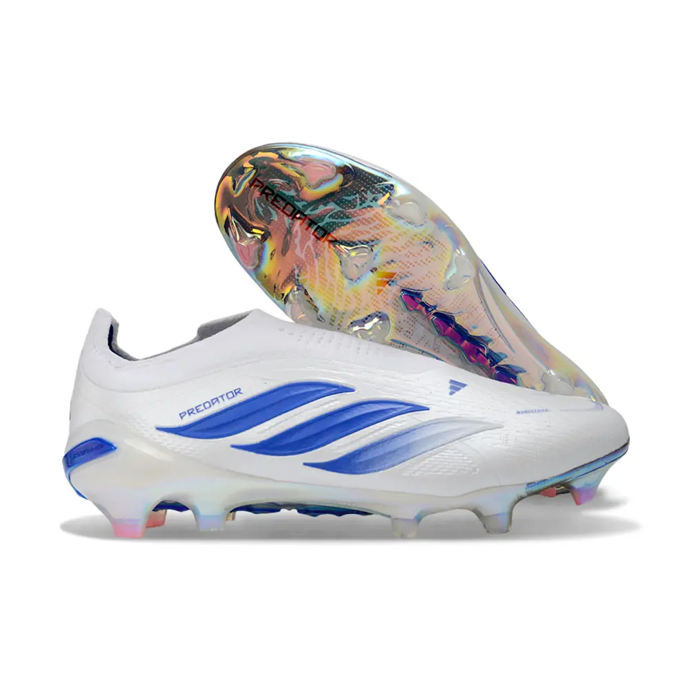Chuteira Campo Adidas Predator LL 26 Elite FG Branco e Azul