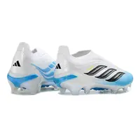 Chuteira Campo Adidas Predator LL 26 Elite FG Branco e Azul - imagem 3