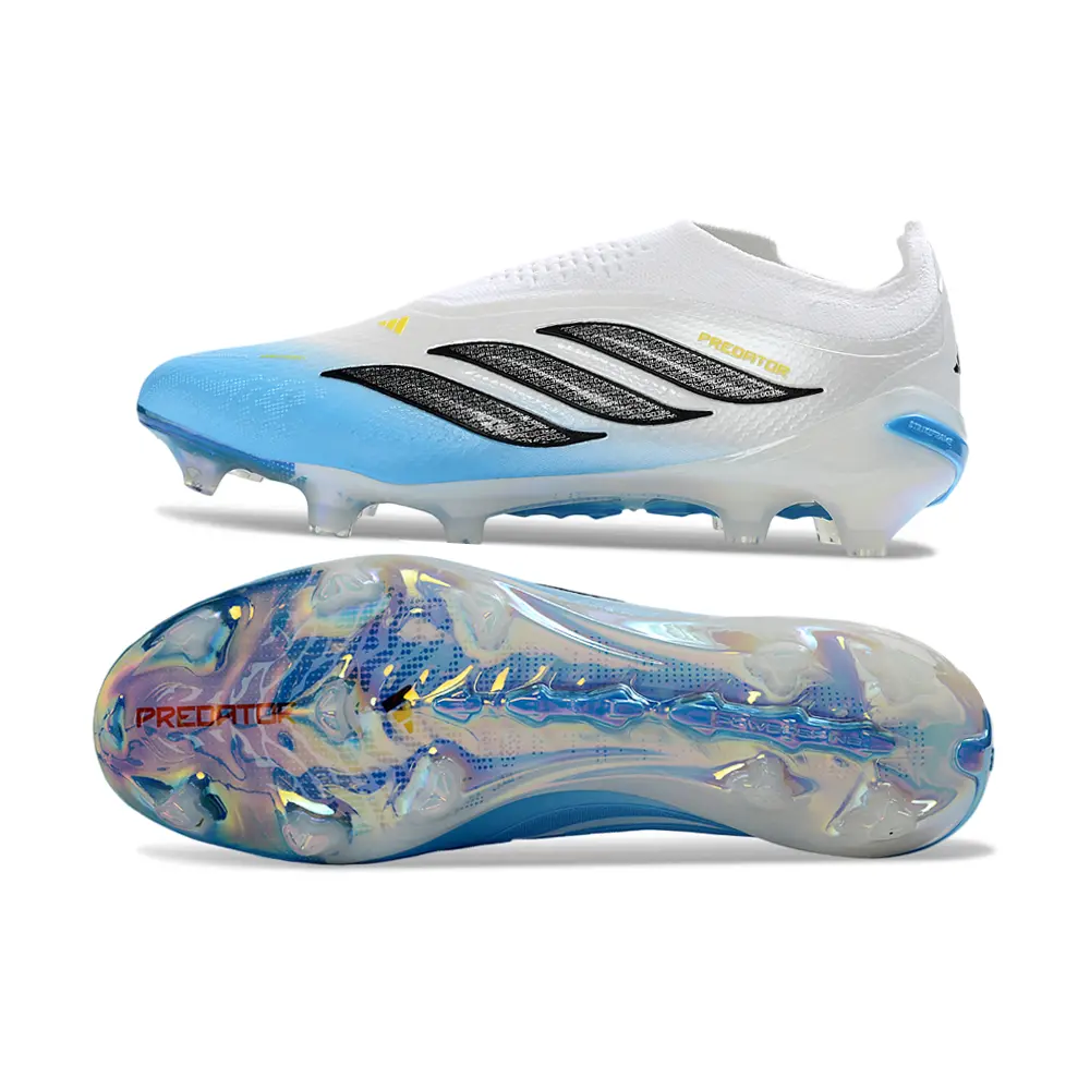 Chuteira Campo Adidas Predator LL 26 Elite FG Branco e Azul