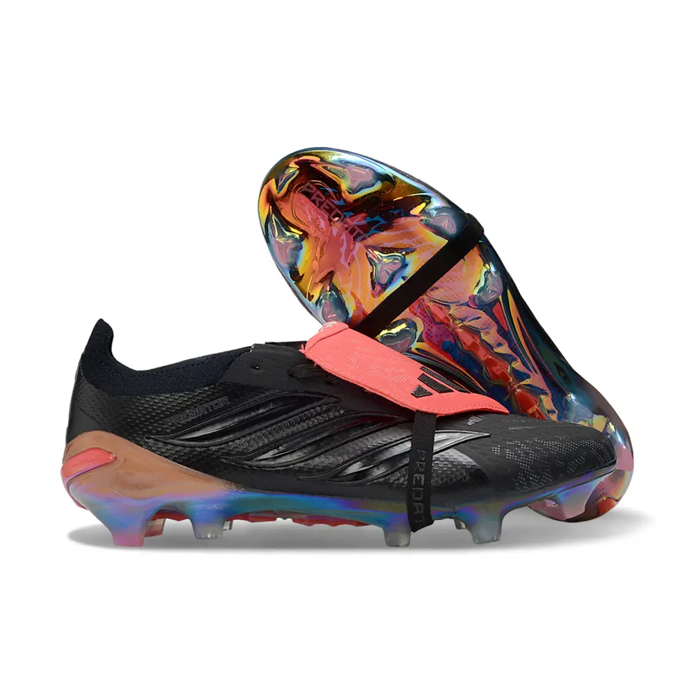 Chuteira Campo Adidas Predator Tongue 26 Elite FG Preto e Vermelho
