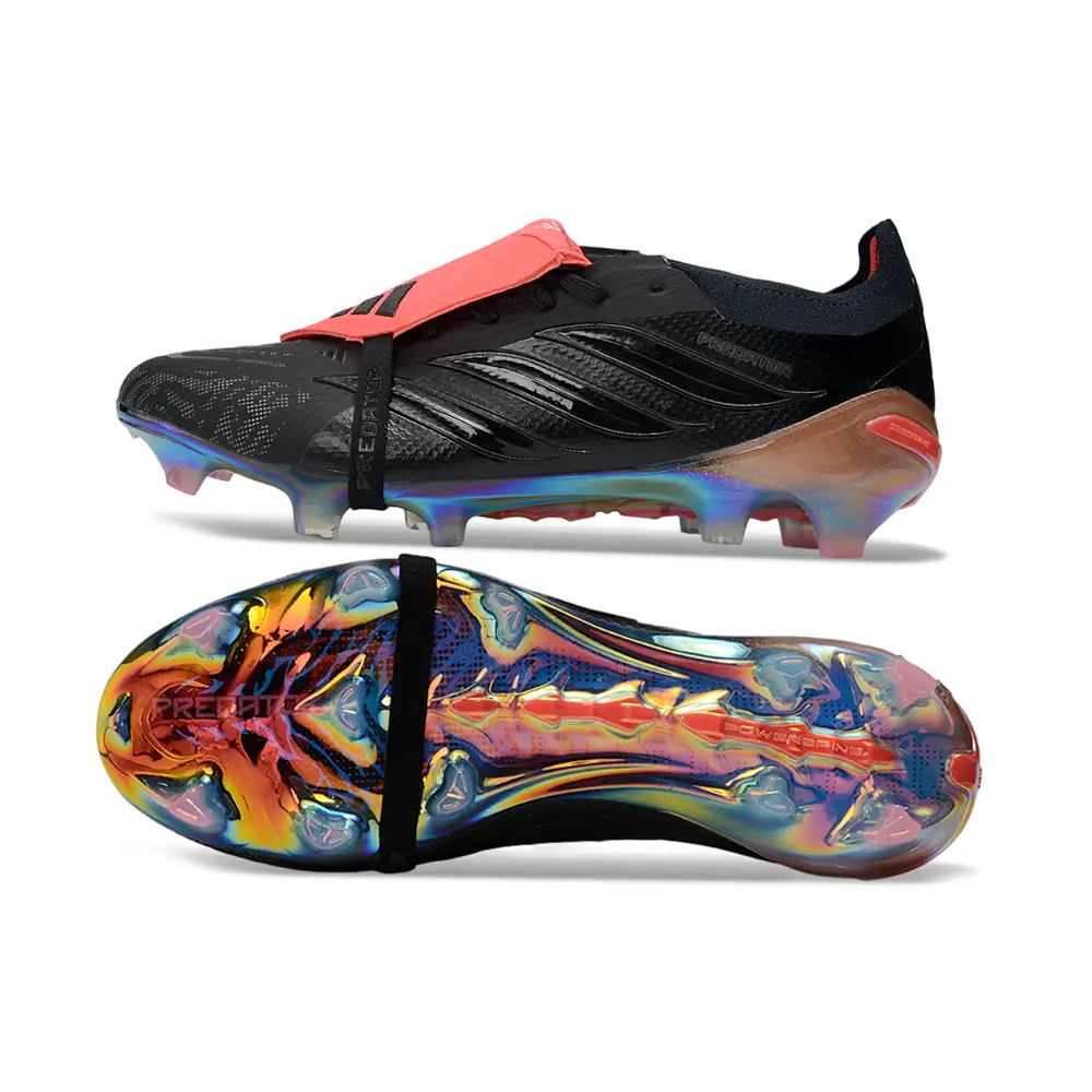 Chuteira Campo Adidas Predator Tongue 26 Elite FG Preto e Vermelho