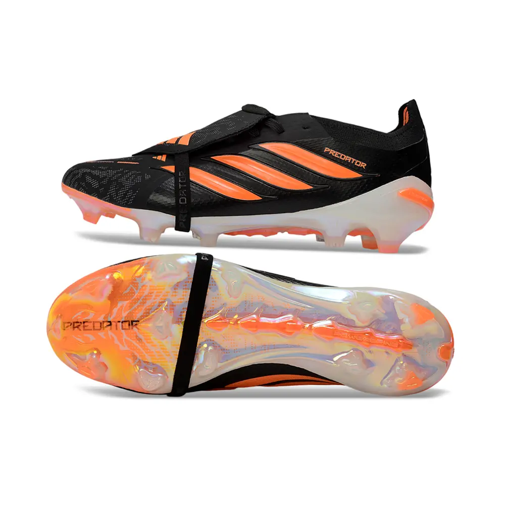 Chuteira Campo Adidas Predator Tongue 26 Elite FG Preto e Laranja