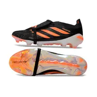 Chuteira Campo Adidas Predator Tongue 26 Elite FG Preto e Laranja - imagem 6