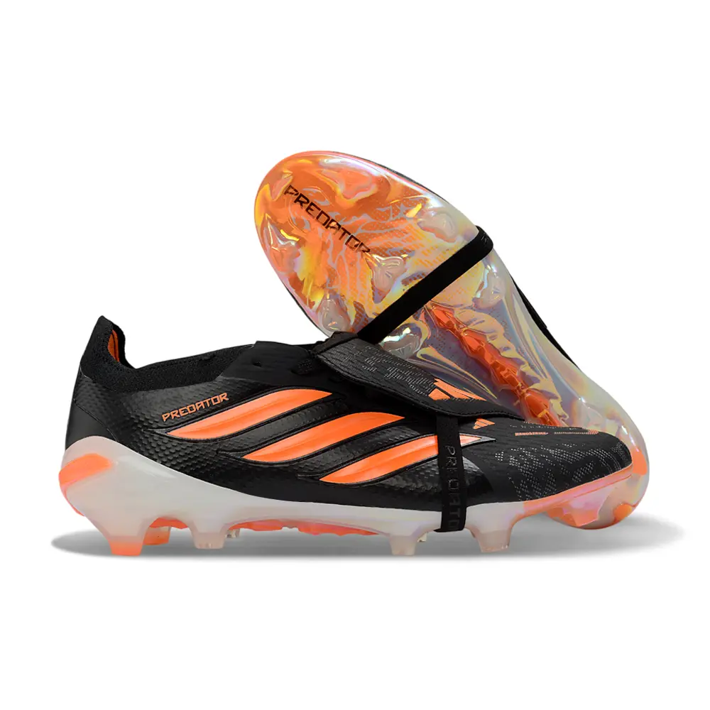 Chuteira Campo Adidas Predator Tongue 26 Elite FG Preto e Laranja