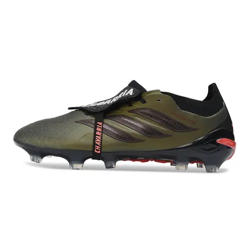 Chuteira Campo Adidas Predator Tongue 26 Elite FG Verde Militar e Preto