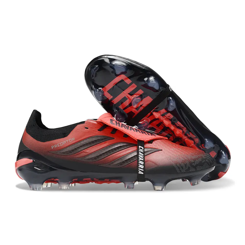 Chuteira Campo Adidas Predator Tongue 26 Elite FG Vermelho e Preto