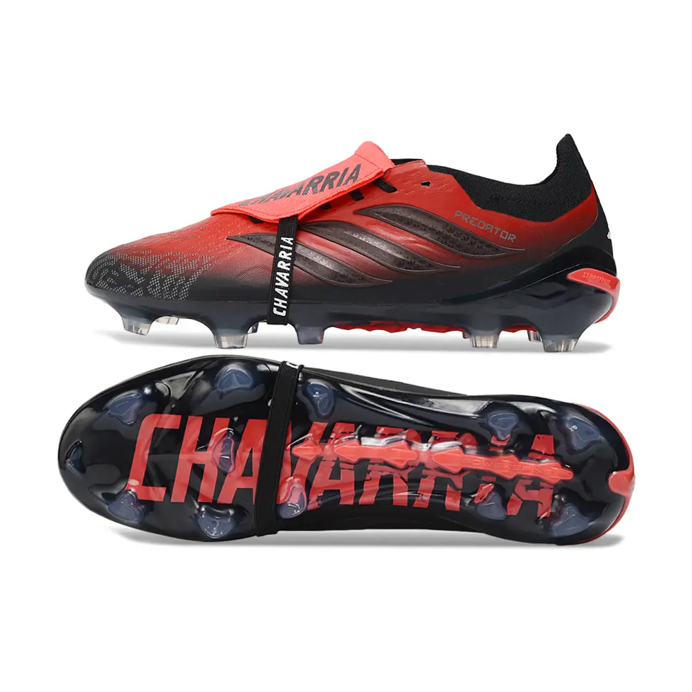 Chuteira Campo Adidas Predator Tongue 26 Elite FG Vermelho e Preto