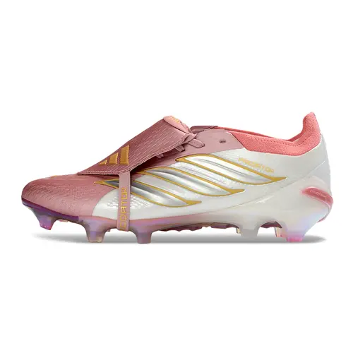 Chuteira Campo Adidas Predator Tongue 26 Elite FG Rosa e Dourado