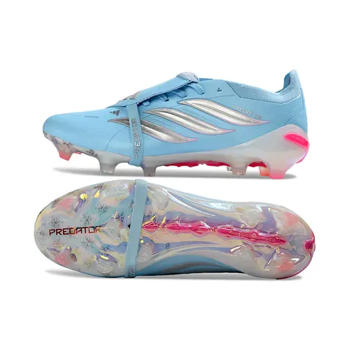 Chuteira Campo Adidas Predator Tongue 26 Elite FG Azul, Prata e Rosa