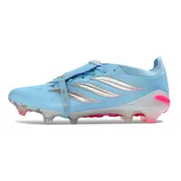 Chuteira Campo Adidas Predator Tongue 26 Elite FG Azul, Prata e Rosa - imagem 1