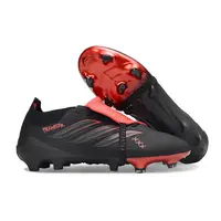 Chuteira Campo Adidas Predator Tongue 26 Elite FG Preto Fosco e Vermelho - imagem 7