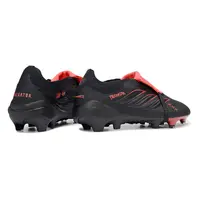 Chuteira Campo Adidas Predator Tongue 26 Elite FG Preto Fosco e Vermelho - imagem 6