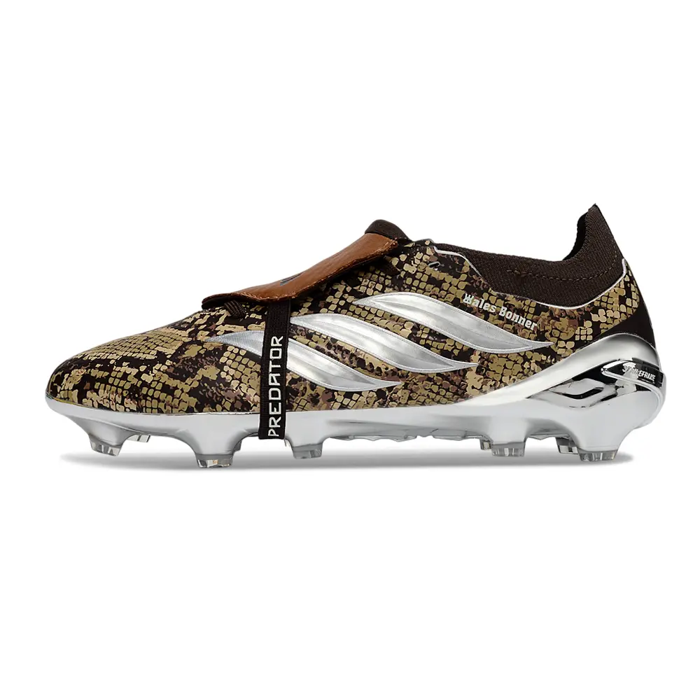 Chuteira Campo Adidas Predator Tongue 26 Elite FG Marrom e Prata