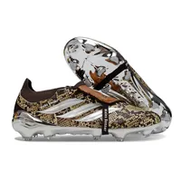 Chuteira Campo Adidas Predator Tongue 26 Elite FG Marrom e Prata - imagem 6