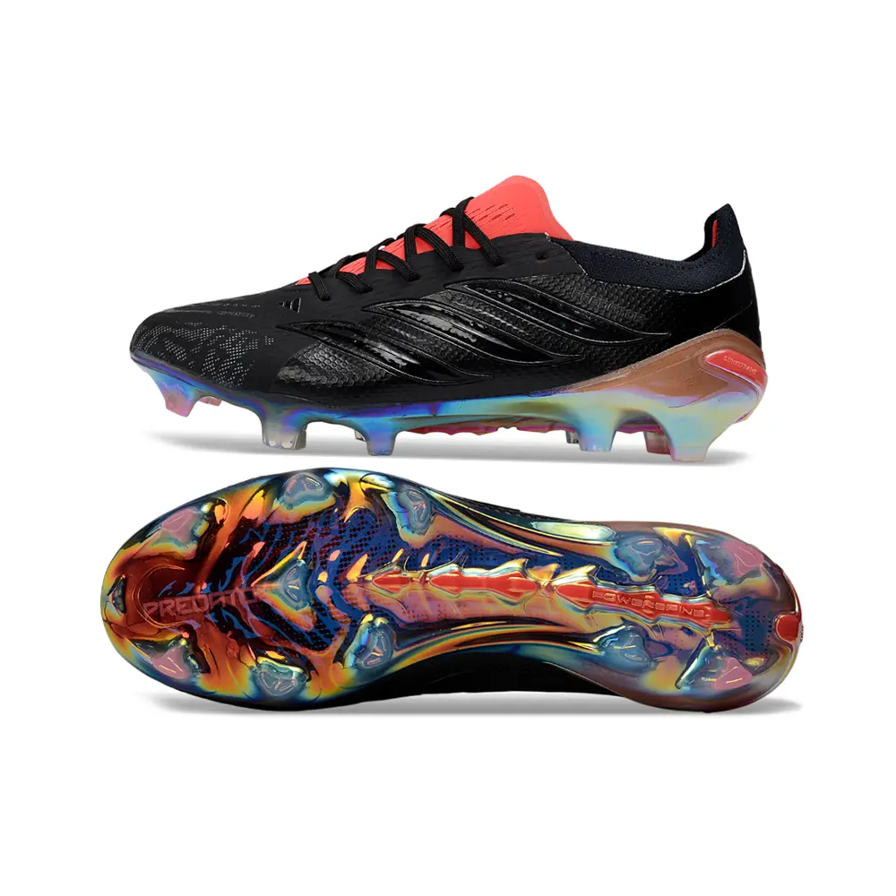 Chuteira Campo Adidas Predator 26 Elite FG Preto e Vermelho