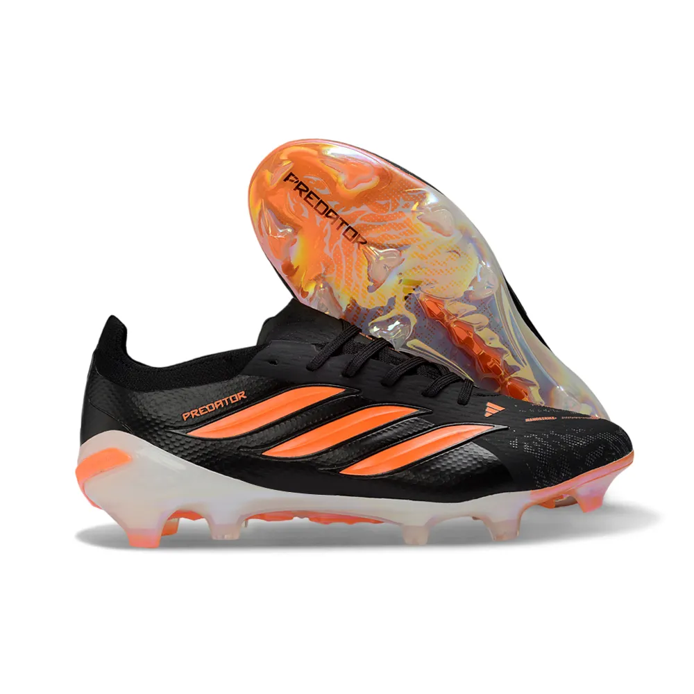 Chuteira Campo Adidas Predator 26 Elite FG Preto e Laranja