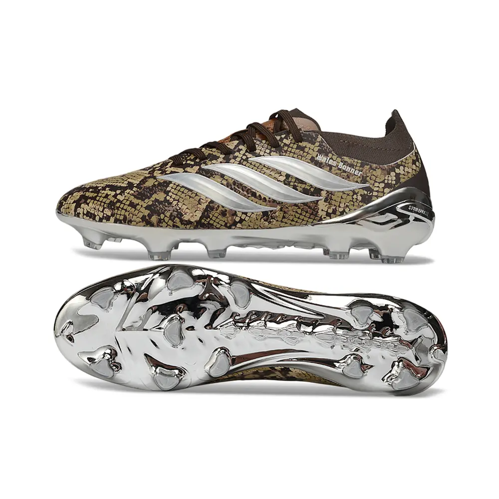 Chuteira Campo Adidas Predator 26 Elite FG Marrom e Prata