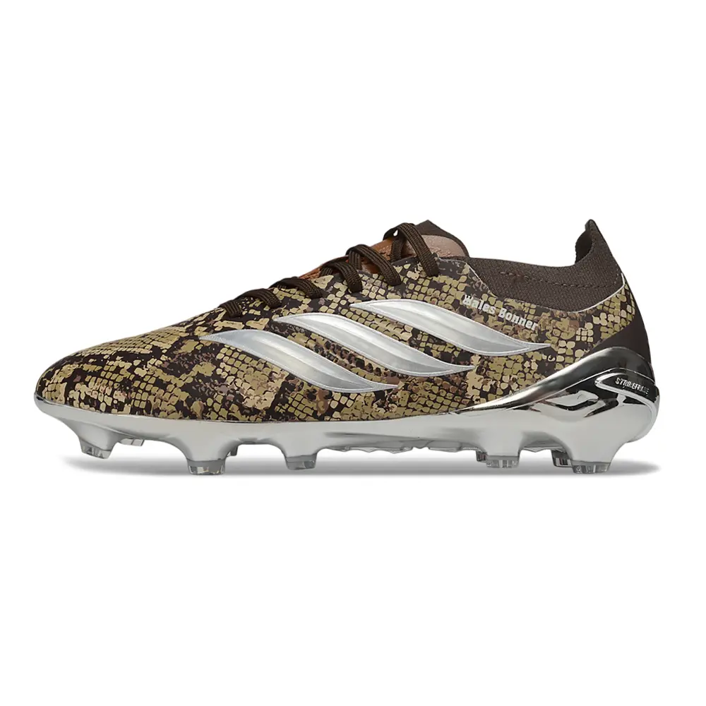 Chuteira Campo Adidas Predator 26 Elite FG Marrom e Prata