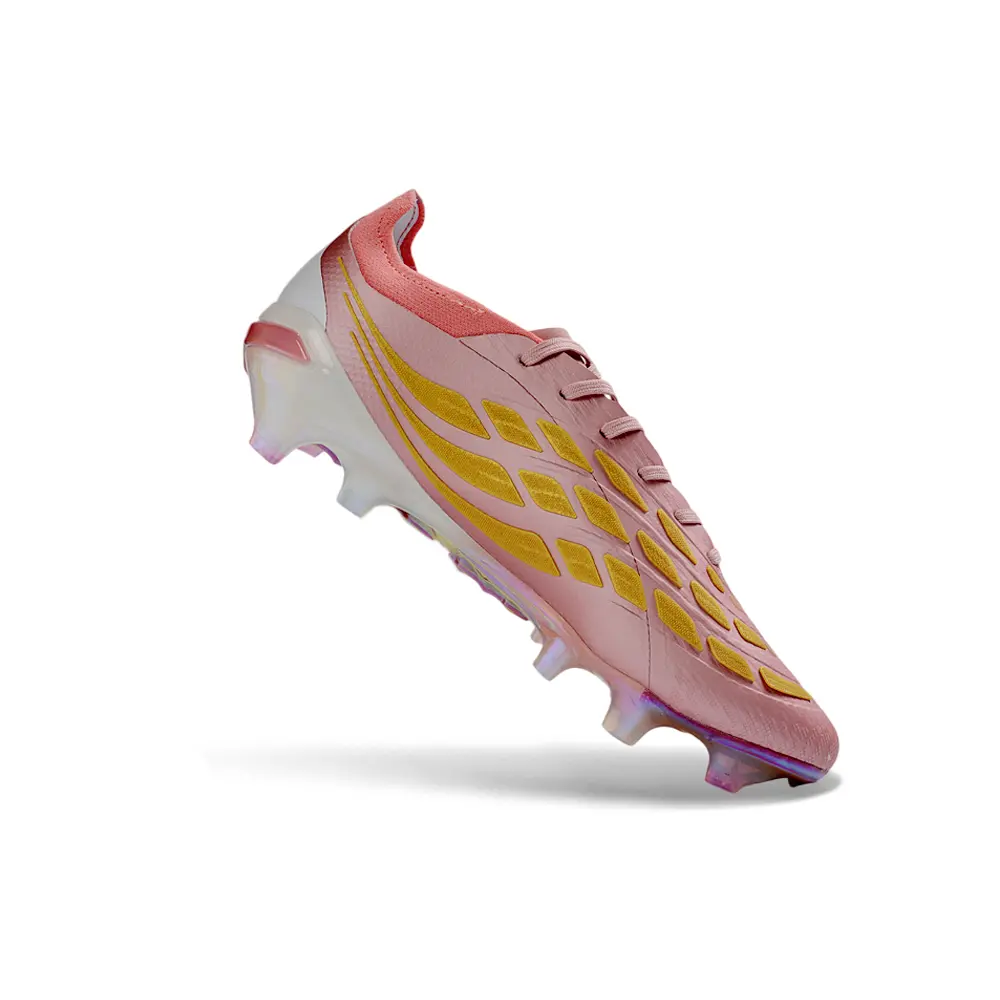 Chuteira Campo Adidas Predator 26 Elite FG Rosa e Dourada