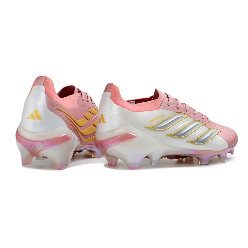 Chuteira Campo Adidas Predator 26 Elite FG Rosa e Dourada
