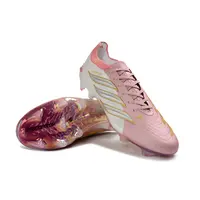 Chuteira Campo Adidas Predator 26 Elite FG Rosa e Dourada - imagem 5