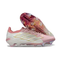 Chuteira Campo Adidas Predator 26 Elite FG Rosa e Dourada - imagem 7