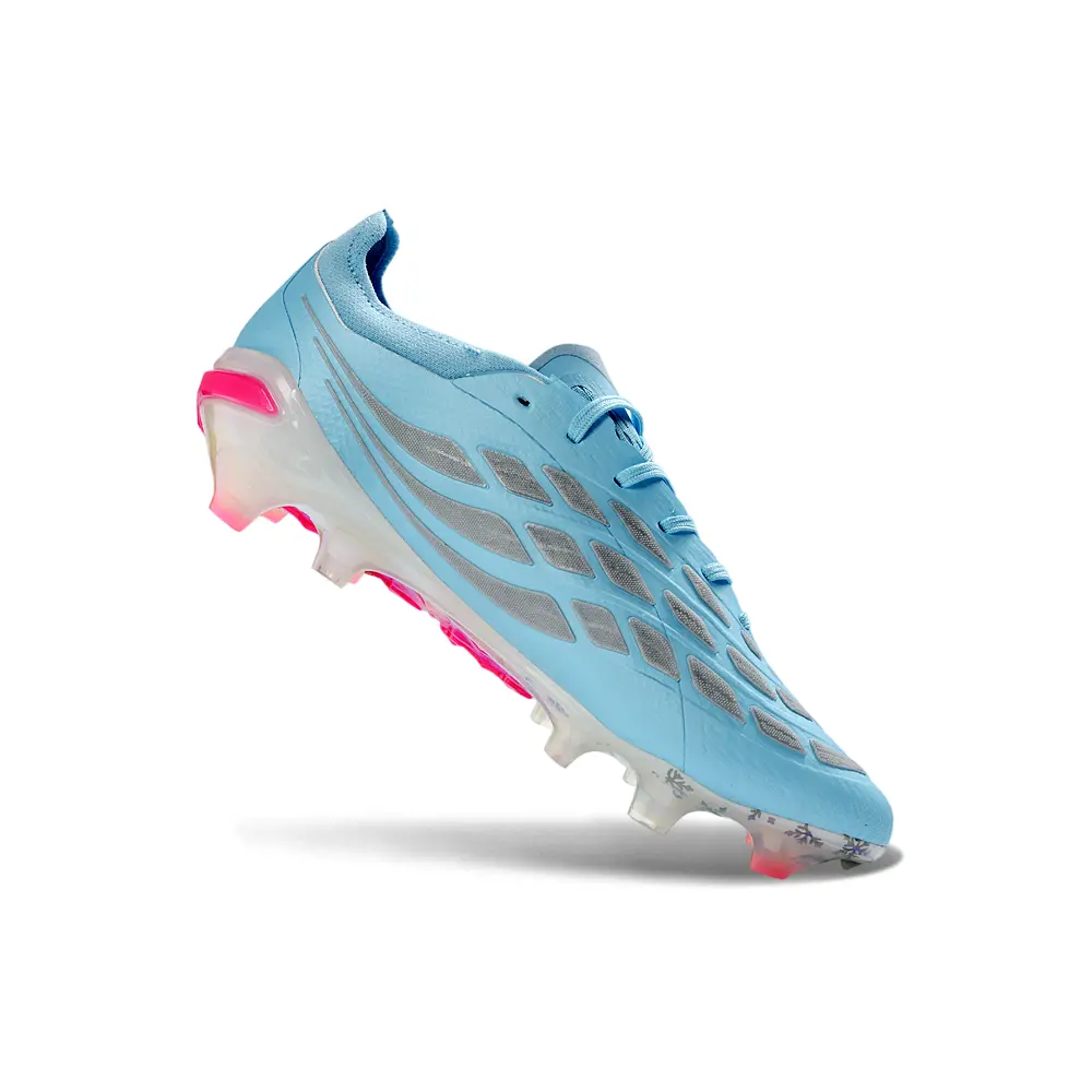 Chuteira Campo Adidas Predator 26 Elite FG Azul, Prata e Rosa