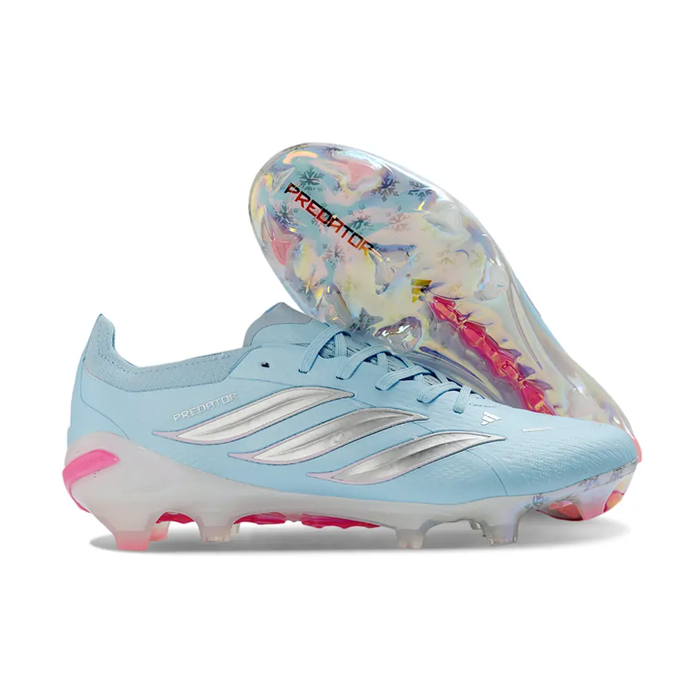 Chuteira Campo Adidas Predator 26 Elite FG Azul, Prata e Rosa