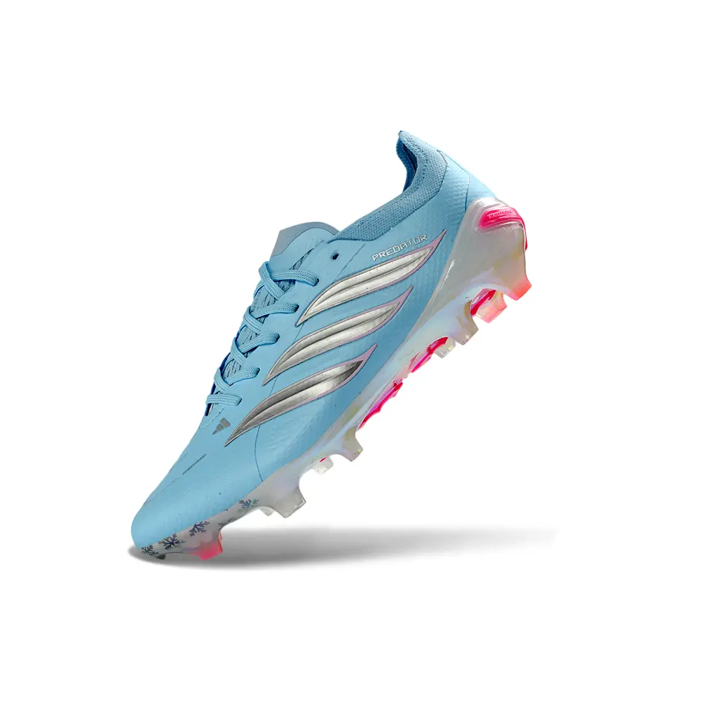 Chuteira Campo Adidas Predator 26 Elite FG Azul, Prata e Rosa