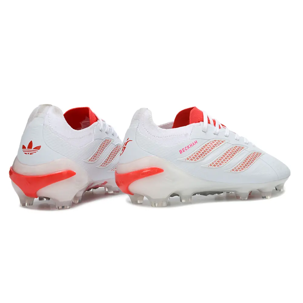 Chuteira Campo Adidas Predator 26 Elite FG Branco e Vermelho - Beckham