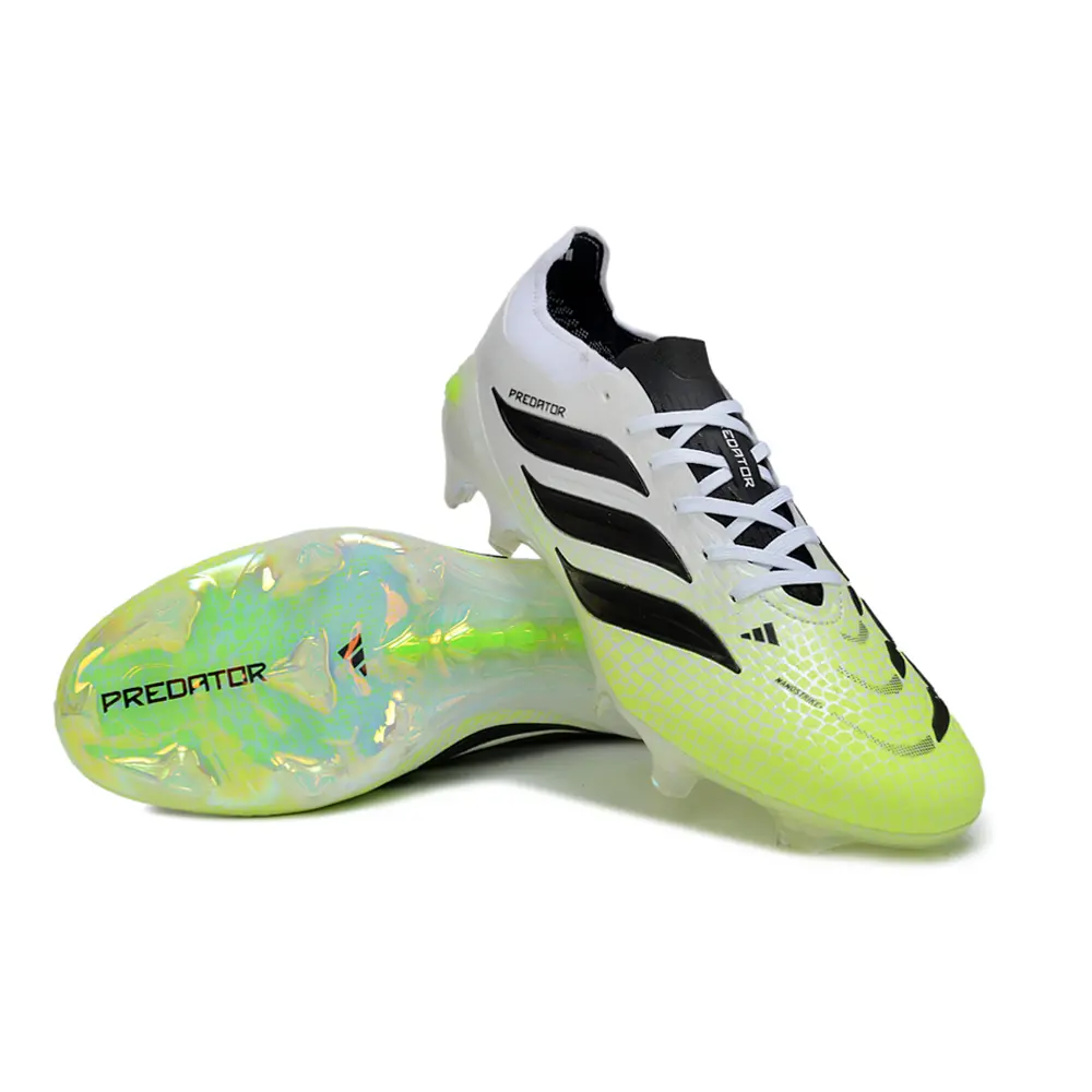 Chuteira Campo Adidas Predator 26 Elite FG Branco, Verde e Preto