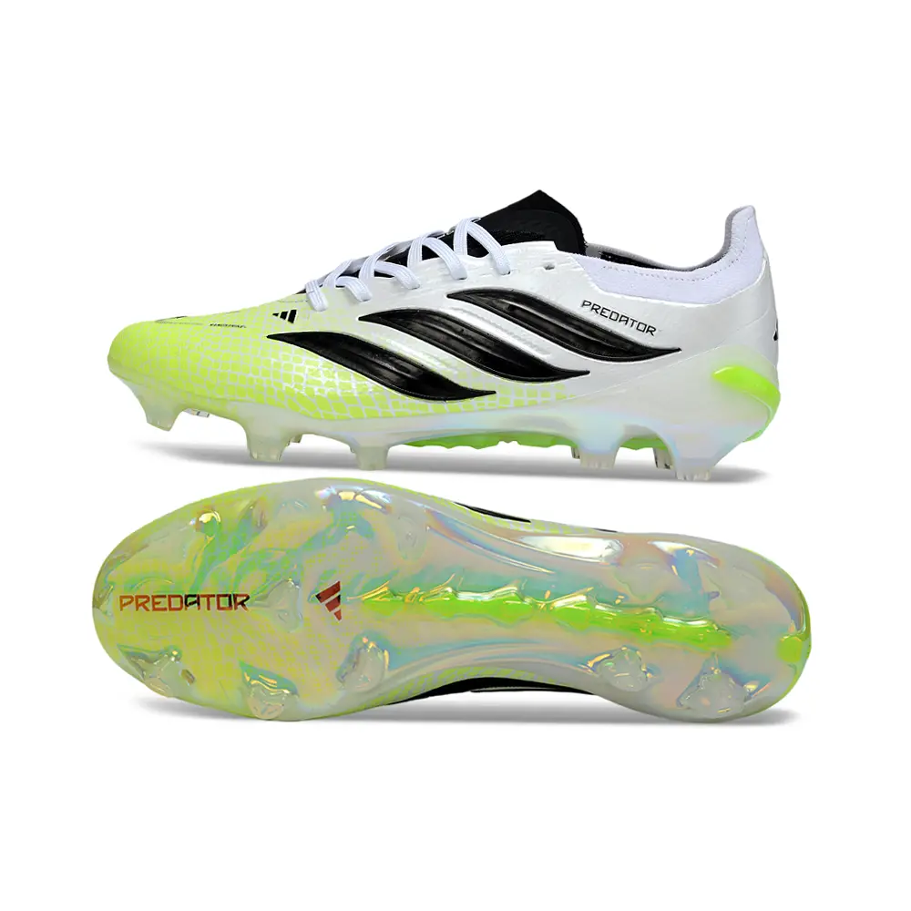 Chuteira Campo Adidas Predator 26 Elite FG Branco, Verde e Preto