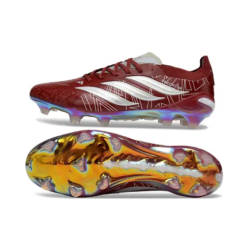 Chuteira Campo Adidas Predator 26 Elite FG Vermelho e Prata