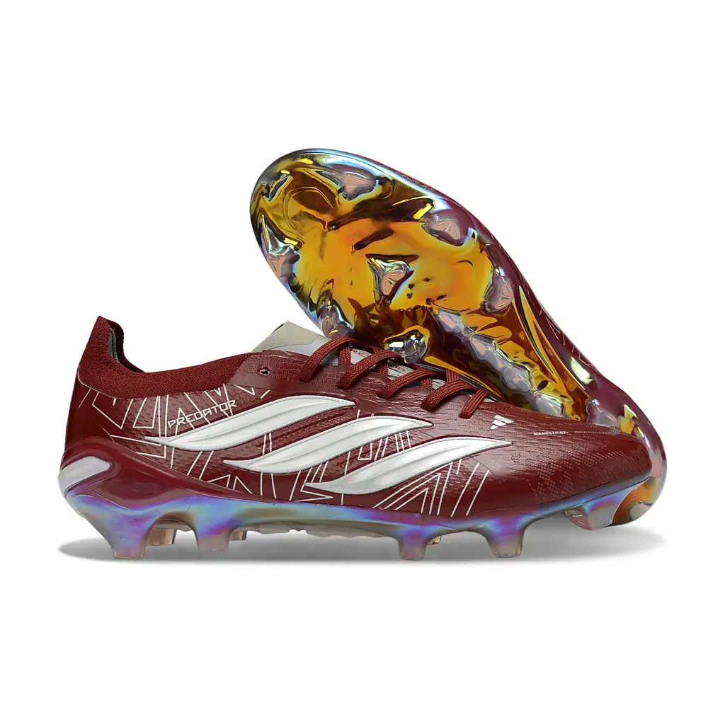 Chuteira Campo Adidas Predator 26 Elite FG Vermelho e Prata