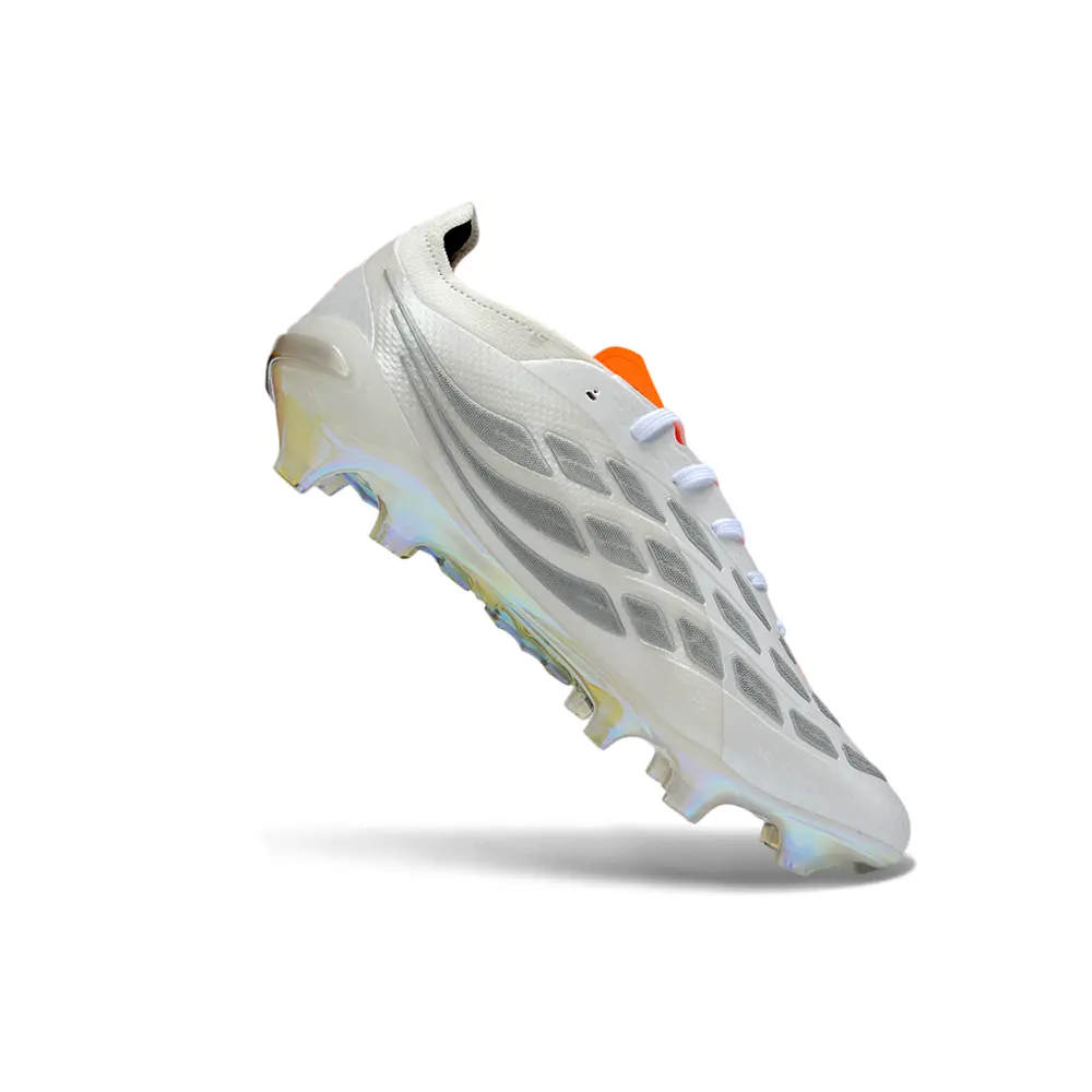 Chuteira Campo Adidas Predator 26 Elite FG Branco e Laranja