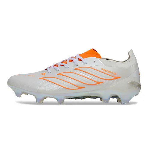 Chuteira Campo Adidas Predator 26 Elite FG Branco e Laranja
